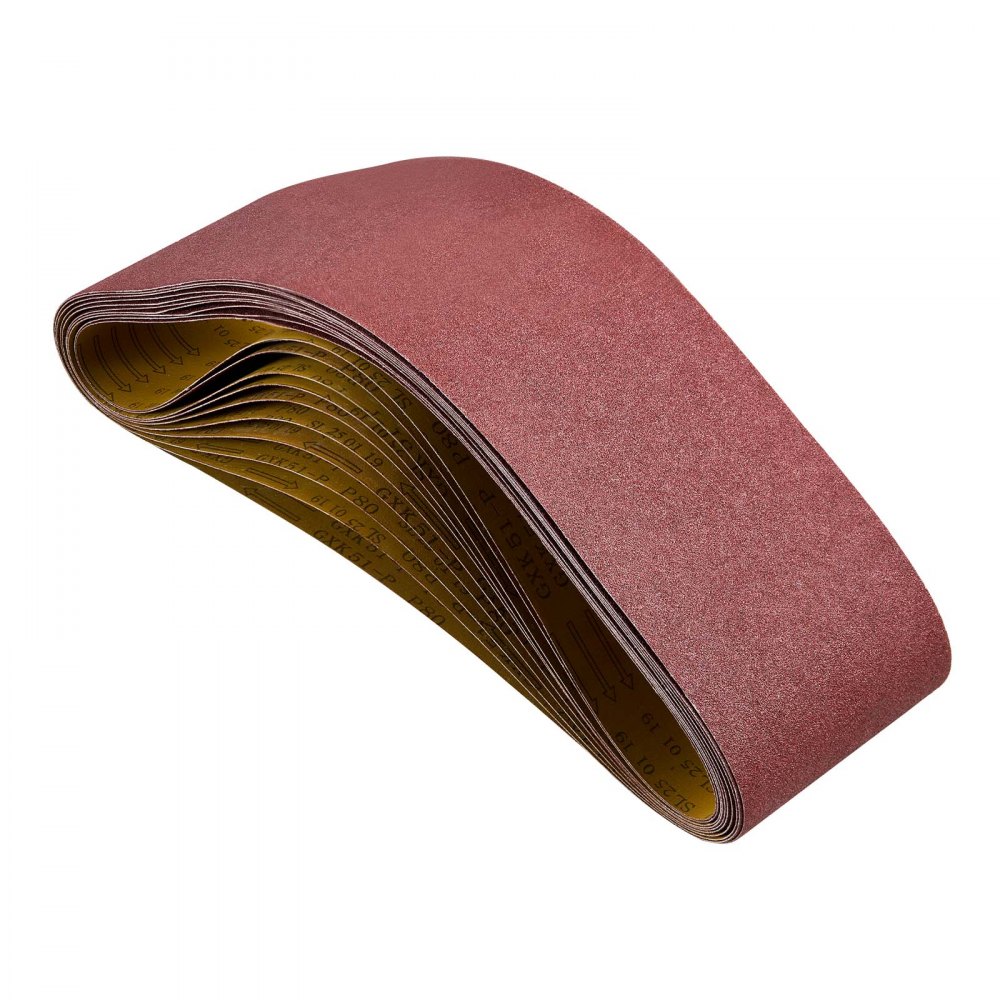 VEVOR Schleifbänder, 152 x 1219 mm Schleifpapier Bandschleifer 10 Stück 80er-Körnung, Gewebe-Schleifband aus Aluminiumoxid für Holzbearbeitung, Stahl, Aluminium, Nichteisenmetalle