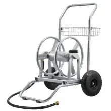 VEVOR Schlauchwagen, 6096/9144cm Gartenschlauchwagen, Schlauchtrommel mit zwei Rädern, Griff & Aufbewahrungskorb, Schlauchaufroller mit doppeltem Verwendungszweck für Garten, Auto 675x610x900mm