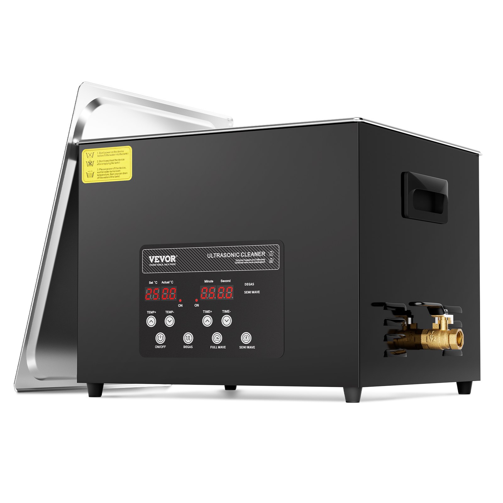 VEVOR 15 L Ultraschallreiniger 360 W digitales Ultraschallreinigungsgerät mit verbesserter Entgasung & Schonmodus, 40kHz industrieller Ultraschallreiniger mit Timer & Heizung für Schmuckwerkzeuge
