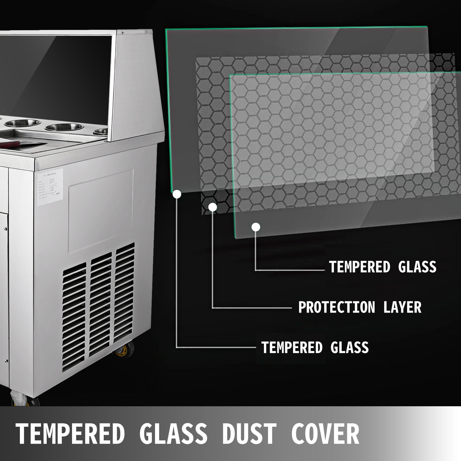 Doppelte Pfanne Gebratene Eiscreme Maschine Fünf Eimer Joghurt Milch Eismaschine