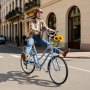 VEVOR Damenfahrrad 26 Zoll Cruiser-Fahrrad 150 kg 7-Gang Citybike Hellblau, für Pendelfahrten Besorgungen und Strandfahrten, mit Korb, Gepäckträger bis 50 kg, Doppel-V-Bremsen und Praktischem Zubehör