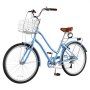 VEVOR Damenfahrrad 26 Zoll Cruiser-Fahrrad 150 kg 7-Gang Citybike Hellblau, für Pendelfahrten Besorgungen und Strandfahrten, mit Korb, Gepäckträger bis 50 kg, Doppel-V-Bremsen und Praktischem Zubehör