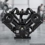 VEVOR Luftkompressor Pumpenkopf 10PS 12bar Druckluft Aggregat 4 Zylinder, Kompressoraggregat für Werkstatt & Garage, Ersatzkopf aus Gusseisen, Zweistufig, 850 L/min Luftdurchsatz, mit Riemenscheibe