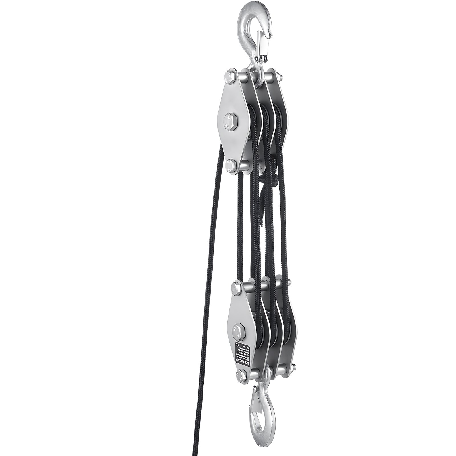 VEVOR Flaschenzug mit 2 T Bruchfestigkeit, 30 m, 5:1 Hubkraft, Hochleistungs-Seilzug mit 2 weichen Schlaufen, Metallrad-Lagerstruktur, Umlenkrolle Universalseilzug zum Heben schwerer Gegenstände