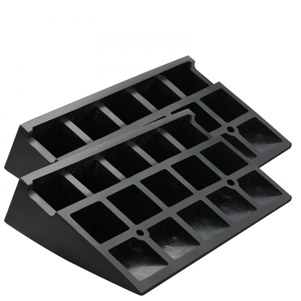 VEVOR 2xSchwellenrampe Vollgummi Türschwellenrampe Max. Tragfähigkeit bis zu 15Tonnen Bordsteinrampe 48,3x33x12,7cm Rollstuhlrampe Auffahrrampe Gummirampe Ideal für unebenen Boden Bordsteinkanten