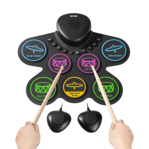 VEVOR Schlagzeug Elektrisch 7 Pads E-Drum Kopfhöreranschluss Pedale Lautsprecher