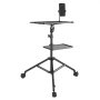 VEVOR Projector Stand with Wheels, Laptop Stand Tripod, Height Adjustable from 795 to 1710 mm, Projector Tripod Stand with 2 Shelves & Gooseneck Phone Holder, for Outdoor/Office/Studio, Home