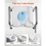 VEVOR Toilettensitzerhöhung Toilettenerhöhung (verstellbare Höhe & Breite) mit Armlehnen & 181 kg Tragkraft & 4 Beinen, erhöhter Toilettensitz für ältere Menschen Senioren Behinderte Schwangere