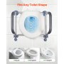 VEVOR Toilettensitzerhöhung Toilettenerhöhung mit Armlehnen & 136 kg Tragkraft & 4 Beinen, höhenverstellbarer erhöhter Toilettensitz mit Spritzschutz für ältere Menschen Senioren Schwangere
