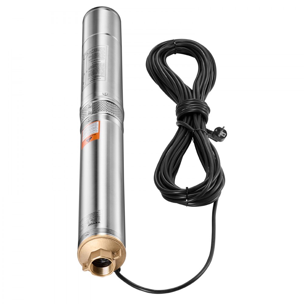 VEVOR deep well pump, 750 W output power, 100 l/min flow rate, 75 m delivery head, with 20 m cable, submersible pump, for industrial irrigation and home use, IP68 water protection class