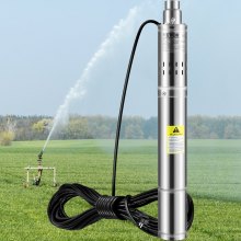 VEVOR 76mm Tiefbrunnenpumpe 550 W Brunnenpumpe max. Durchfluss 35 L/min Tauchpumpe max. Förderhöhe 108 m Tauchwasserpumpe sandbeständig <5% max. Drehzahl