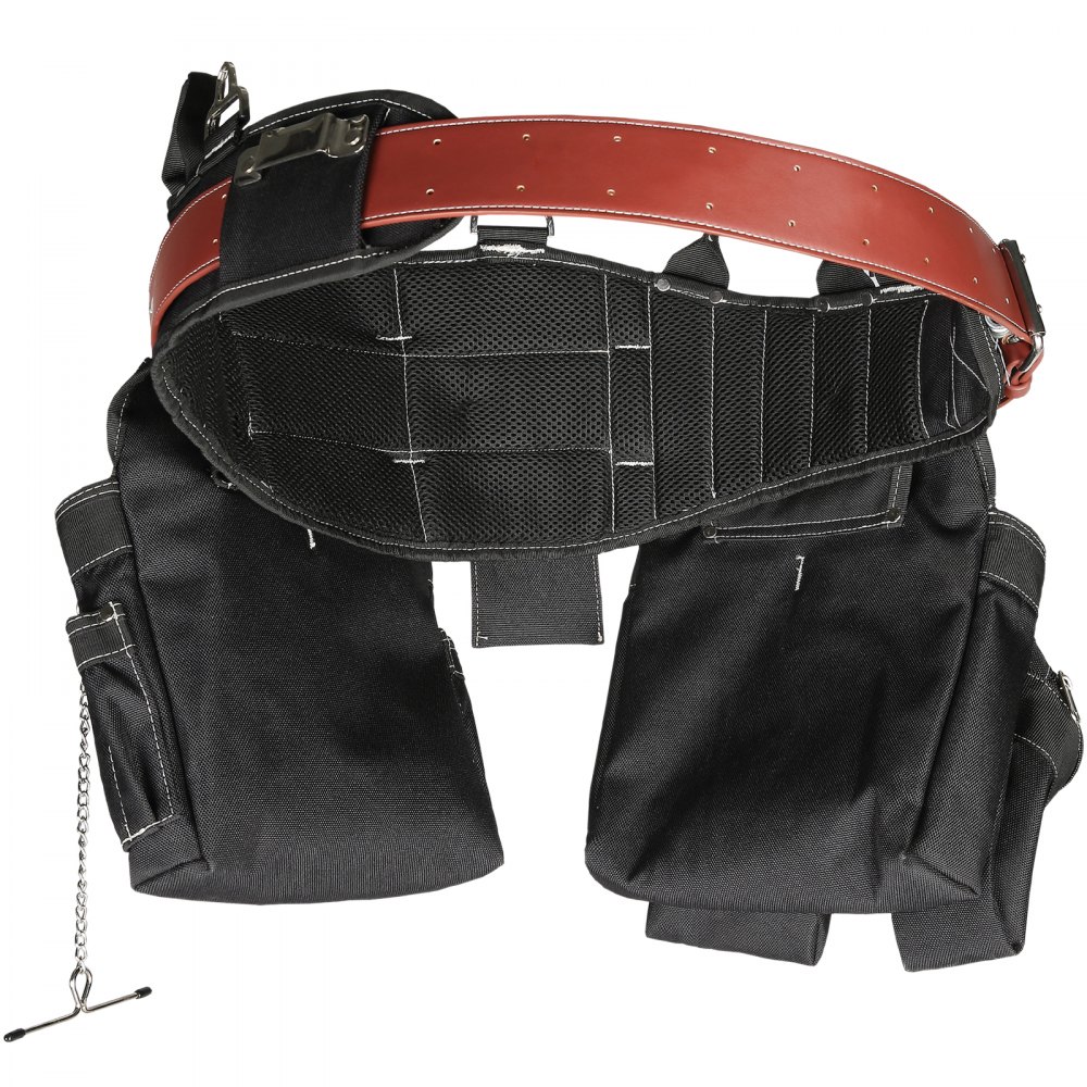 VEVOR Werkzeuggürtel 32 Taschen verstellbar von 81,2 bis 137,2 cm robuste Werkzeugtasche aus Nylon abnehmbare Werkzeugtasche für Elektriker Schreiner Heimwerker Holzarbeiter Bauarbeiter Rahmenbauer