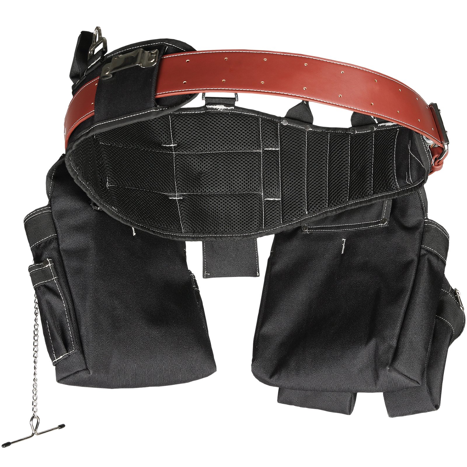 VEVOR Werkzeuggürtel 32 Taschen verstellbar von 81,2 bis 137,2 cm robuste Werkzeugtasche aus Nylon abnehmbare Werkzeugtasche für Elektriker Schreiner Heimwerker Holzarbeiter Bauarbeiter Rahmenbauer