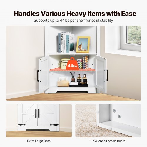 BAKAJI Bücherregal Würfel Mit Türen – 60x60x29 Cm, 4 Ablagen, Weiß, Aus MDF