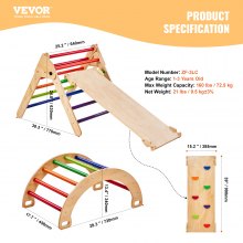 VEVOR Pikler Dreieck Set 5 in 1 Montessori Klettern Spielzeug Kleinkinder Bunte