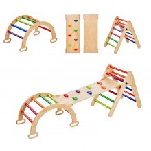 VEVOR Kletterdreieck Montessori Kletterspielzeug Pikler Dreieck Set M 5 in 1