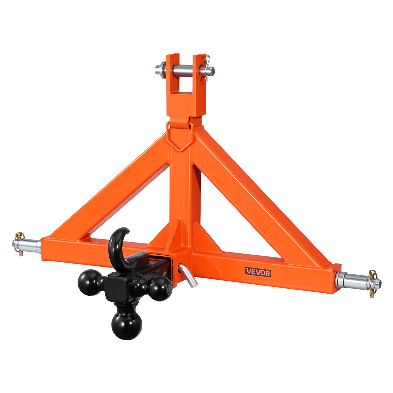 VEVOR 3 Point Trailer Hitch with 50.8 mm Receiver, 3 Pt Quick Hitch Attachment 3 Trailer Balls, Tractor Tow Drawbar Adapter for Category 1, Kubota, Mahindra, Ford, Yanmar, John Deere, Massey Ferguson