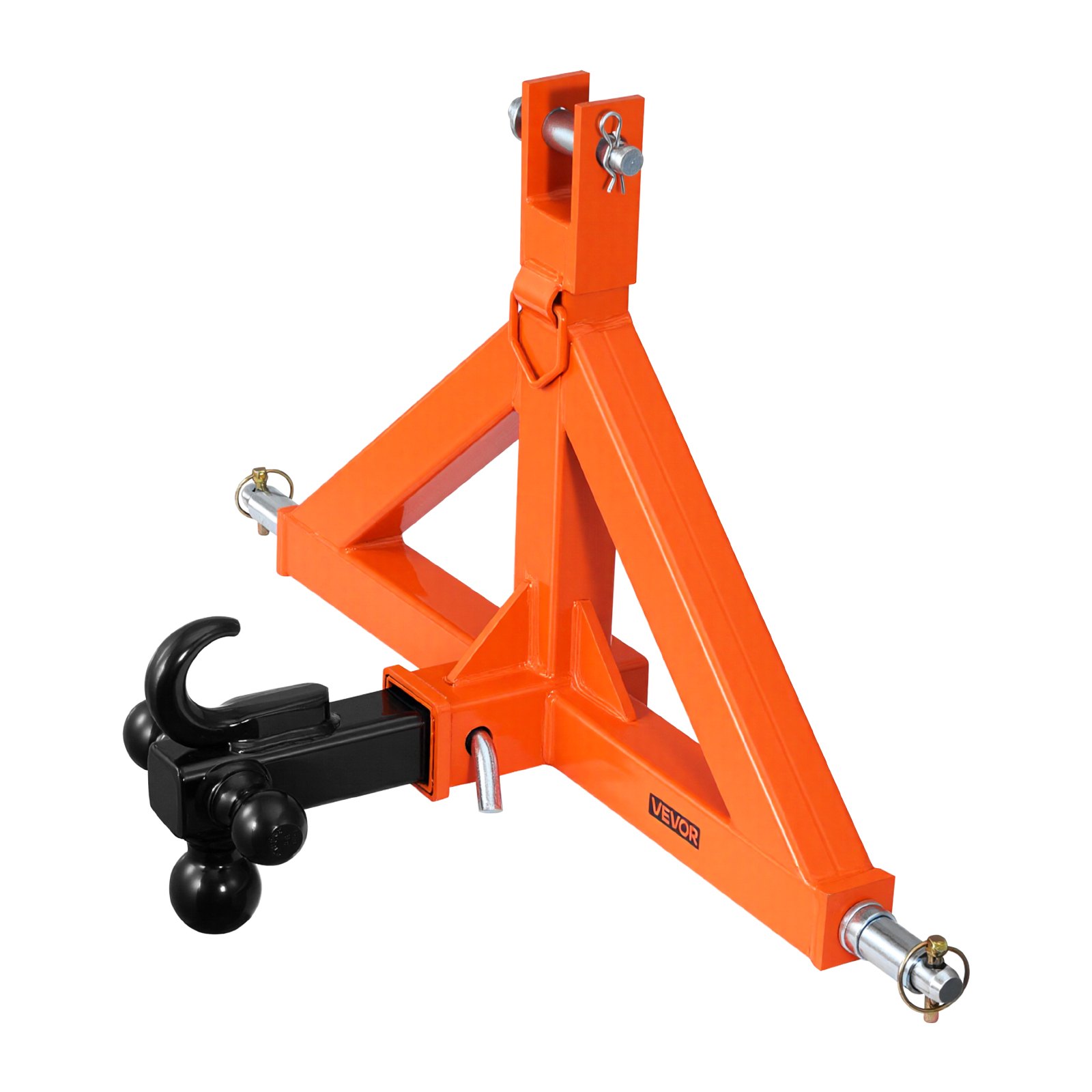 VEVOR 3 Point Trailer Hitch with 50.8 mm Receiver, 3 Pt Quick Hitch Attachment 3 Trailer Balls, Tractor Tow Drawbar Adapter for Category 1, Kubota, Mahindra, Ford, Yanmar, John Deere, Massey Ferguson