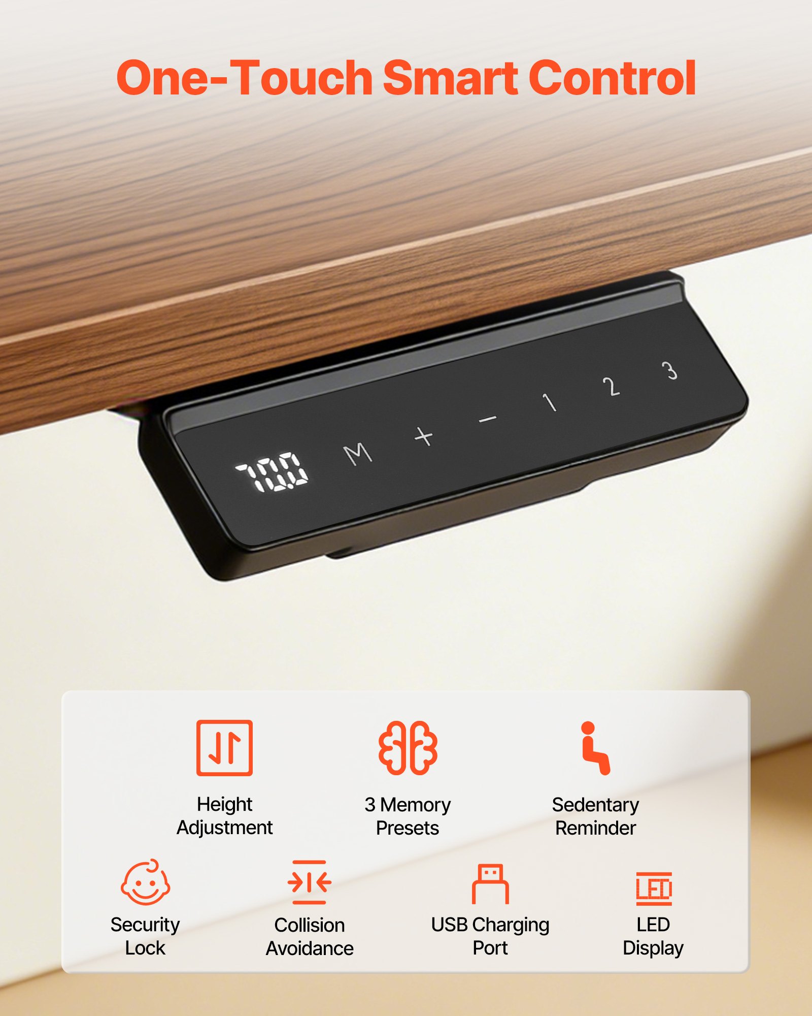 VEVOR Höhenverstellbarer Schreibtisch Gestell, Elektrisch Tischgestell bis 125kg, 3 Stufige Tischbeine mit 2 Motoren Speicherfunktion Höhenanzeige Kollisionschutz & USB, Tischständer für Büro, Weiß