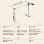 VEVOR Schreibtisch Gestell, verstellbare 70–117 cm Höhe und 95–158 cm Länge, elektrisches Tischgestell für Computertische, ergonomische DIY-Arbeitsplatzbasis für Büro Zuhause (nur weißer Rahmen)