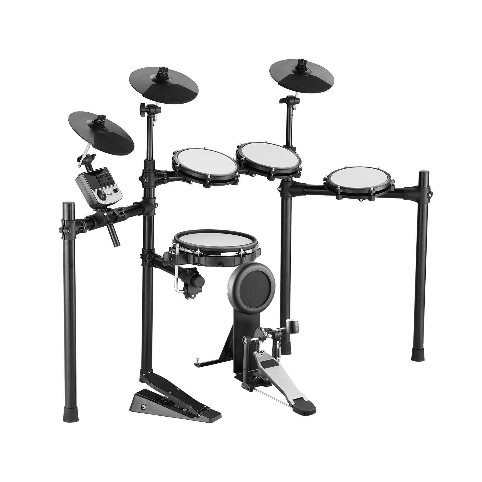 VEVOR E-Drum-Set, 32 Drum-Kits & 480 Sounds Elektronisches Schlagzeug, USB MIDI-unterstütztes 10-Zoll-Leises Mesh-Snare-E-Drum-Set mit 10-Zoll-Becken, Drumsticks und Pedalen, für Anfänger & Erwachsene