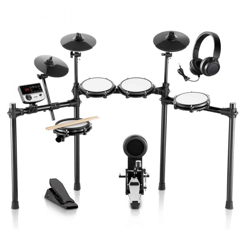 VEVOR E-Drum-Set Elektronisches Schlagzeug 480 Sounds 32 Kits E Drums USB-MIDI