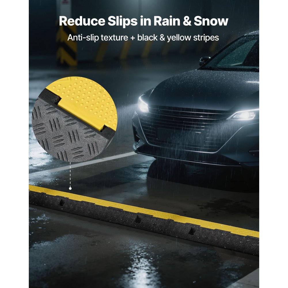 VEVOR 1000 mm Kabelbrücke, 9979 kg Tragkraft, 1-Kanal-Überfahrschutz aus Gummi, Stolperschutz, Bodenabdeckungen, für Bereiche mit hoher Schwelle, Zuhause, Büro, Lager, 1 Stk.