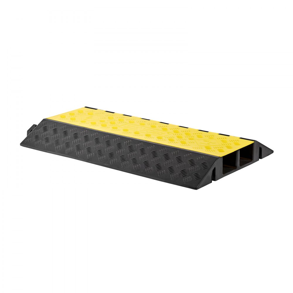 VEVOR 950 mm Kabelbrücke, 9979 kg, 2-Kanal (100x75 mm) Überfahrschutz aus Gummi, Stolperschutz, Bodenabdeckungen, für Bereiche mit hoher Schwelle, Zuhause, Büro, Lager, 1 Stück
