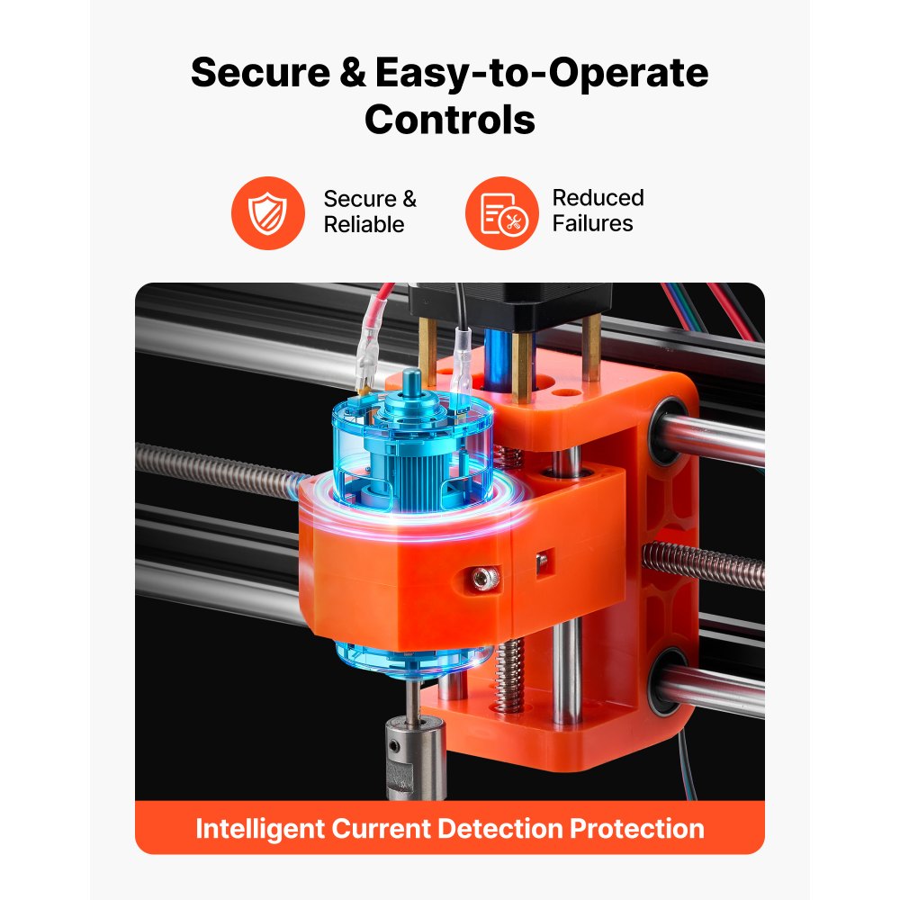 VEVOR 3018 CNC-Fräsmaschine, 60-W-Spindel, 3-Achsen-Graviermaschine, Arbeitsbereich von 300x180x40 mm, Aluminiumlegierungsgehäuse, zum Schnitzen & Schneiden von Holz & Acryl