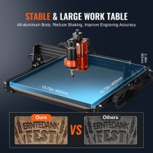 VEVOR CNC-Fräsmaschine Graviermaschine, 400x400x60mm Arbeitsbereich, 300W, 3-Achsen-GRBL-Steuerung, Holzgravur-Schnitzfräsmaschinen-Kit 1200 U/min mit Offline-Controller für Holz, Acryl, MDF, PVC, Schaumstoff