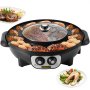 VEVOR 2 in 1 Elektrischer Hot Pot Grill 1200 W 1000 W Elektrischer Topf Grillpfanne Geeignet für 8 Personen Grill-Hot Pot GleichmäßIg Erhitzt mit Dual