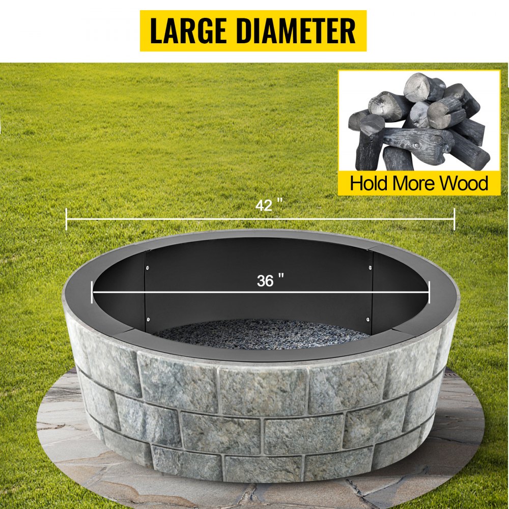 Feuerkorb Fire Pit Ring/Liner Campfire Pit 42" Feuerschale BBQ Grill Gartenfeuer