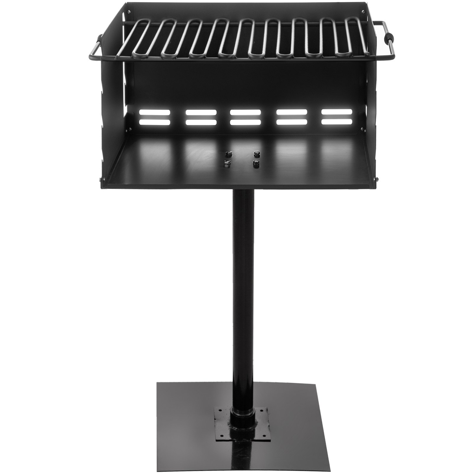 VEVOR Parkähnlicher im Freien Parkähnlicher Holzkohlegrill 20 x 14 Zoll Bodensäule mit Basis, Grillwagen Holzkohle Edelstahl Schwergrill mit Fuß Deckel Zubehör Steaks Hühnchen Burger zu Hause