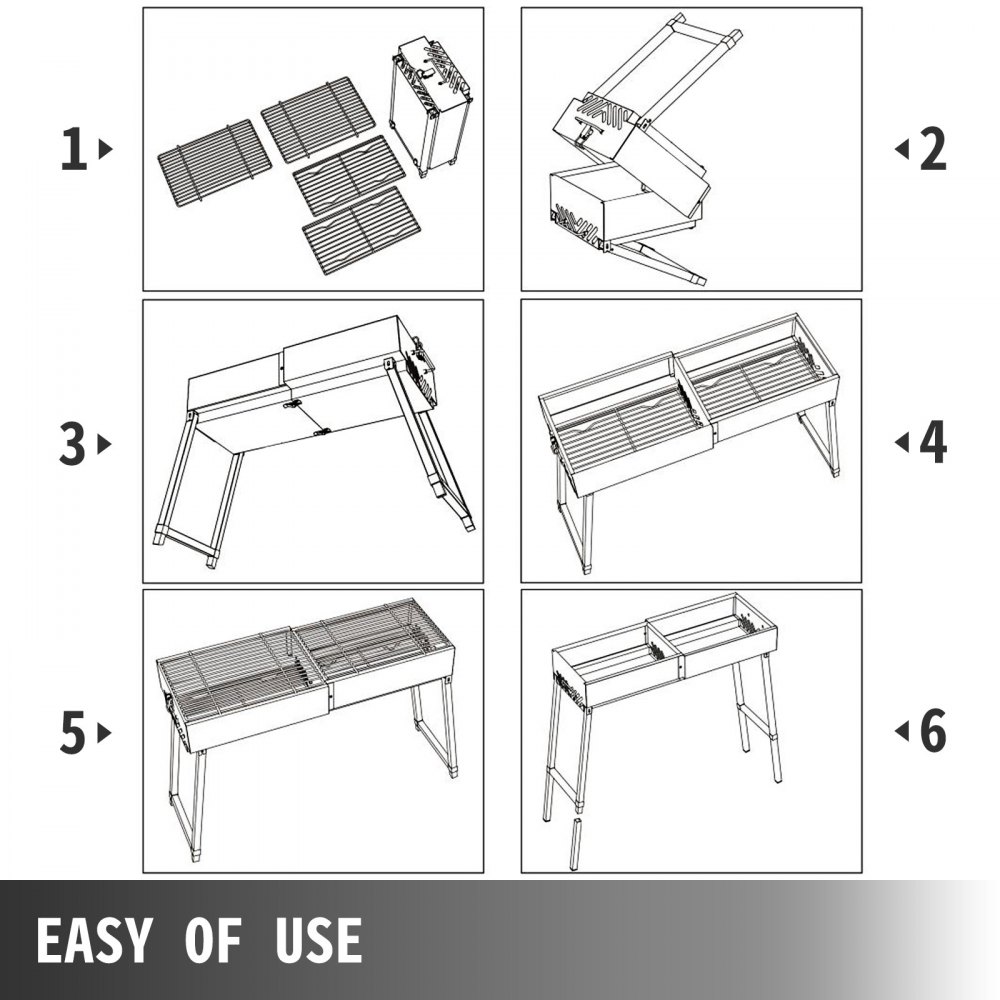 24'' Faltbarer Grill Notebook Bbq Klappbarer Camping Notebookgrill Klappgrill