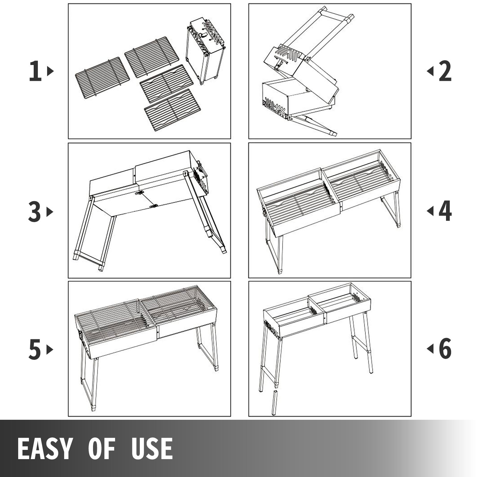 24'' Faltbarer Grill Notebook Bbq Klappbarer Camping Notebookgrill Klappgrill
