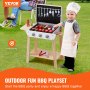 VEVOR Holzgrill-Spielzeuggrill, Kindergrill-Spielset mit Spiellebensmitteln und Grillwerkzeugen, Küchenzubehör aus Holz für Spiellebensmittel (21-teilig), Rollenspiel-Kochspielzeug für Kleinkinder, Jungen und Mädchen ab 3 Jahren, Geschenk