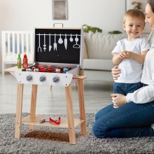 VEVOR Kinder BBQ Grill Küche Kochen Essen Spielzeugset Rollenspiel 21-teilig