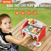 VEVOR Kinder Spielküche Kinderküche Grillspiel Set BBQ Holz-Grill 26-teilig