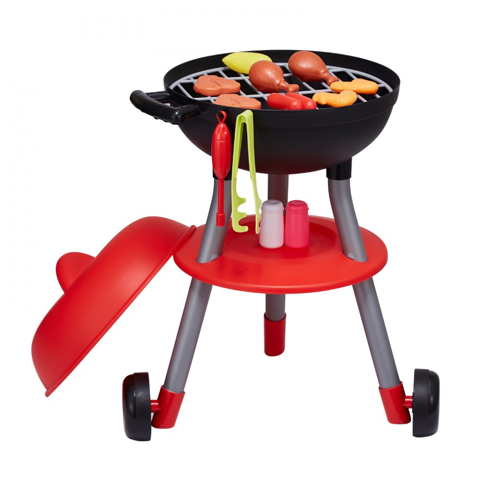 VEVOR 28-teiliges Grill-Spielset, Kinderspielzeug-Küchenspielset mit Ton und Licht, Spielset für kleine Köche, interaktives Grillspiel, Spielset zum Kochen von Lebensmitteln, Grillspielzeuggrill für Kleinkinder, Jungen und Mädchen im Alter von 3–5 Jahren, Geburtstagsgeschenk