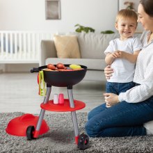 VEVOR Kinder BBQ Grill Küche Spielzeugset mit Rauchgeräuschen & Licht 28-teilig