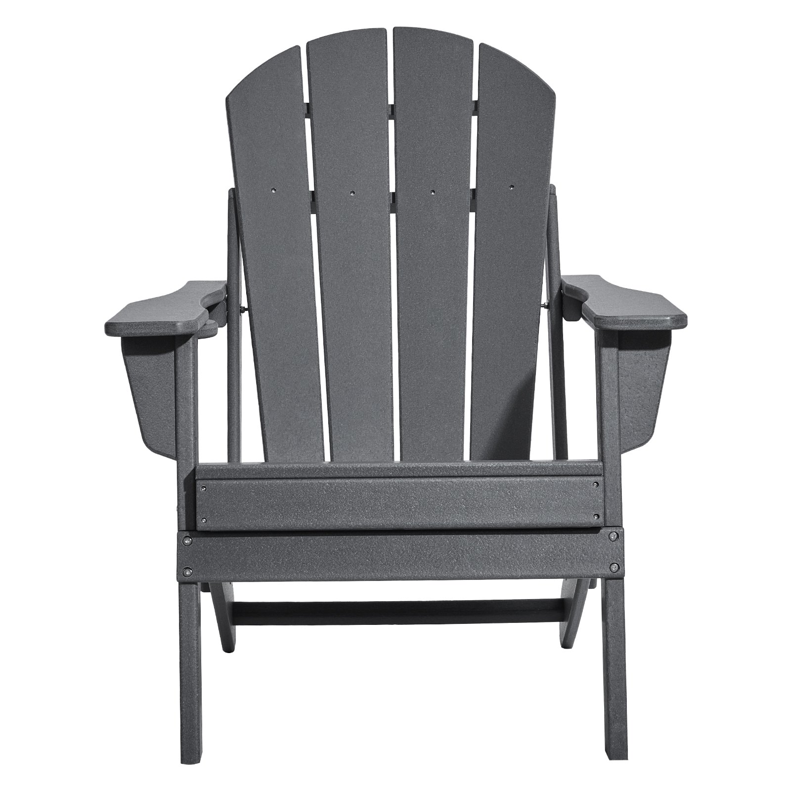 VEVOR Adirondack-Stuhl aus Kunststoff, 2er-Set, wetterfest, tragbarer, klappbarer Feuerstellenstuhl, Adirondack-Terrassenstuhl für den Außenbereich mit Getränkehalter, mit entspannender Armlehne, ergonomisch, für Garten, Hinterhof – Grau