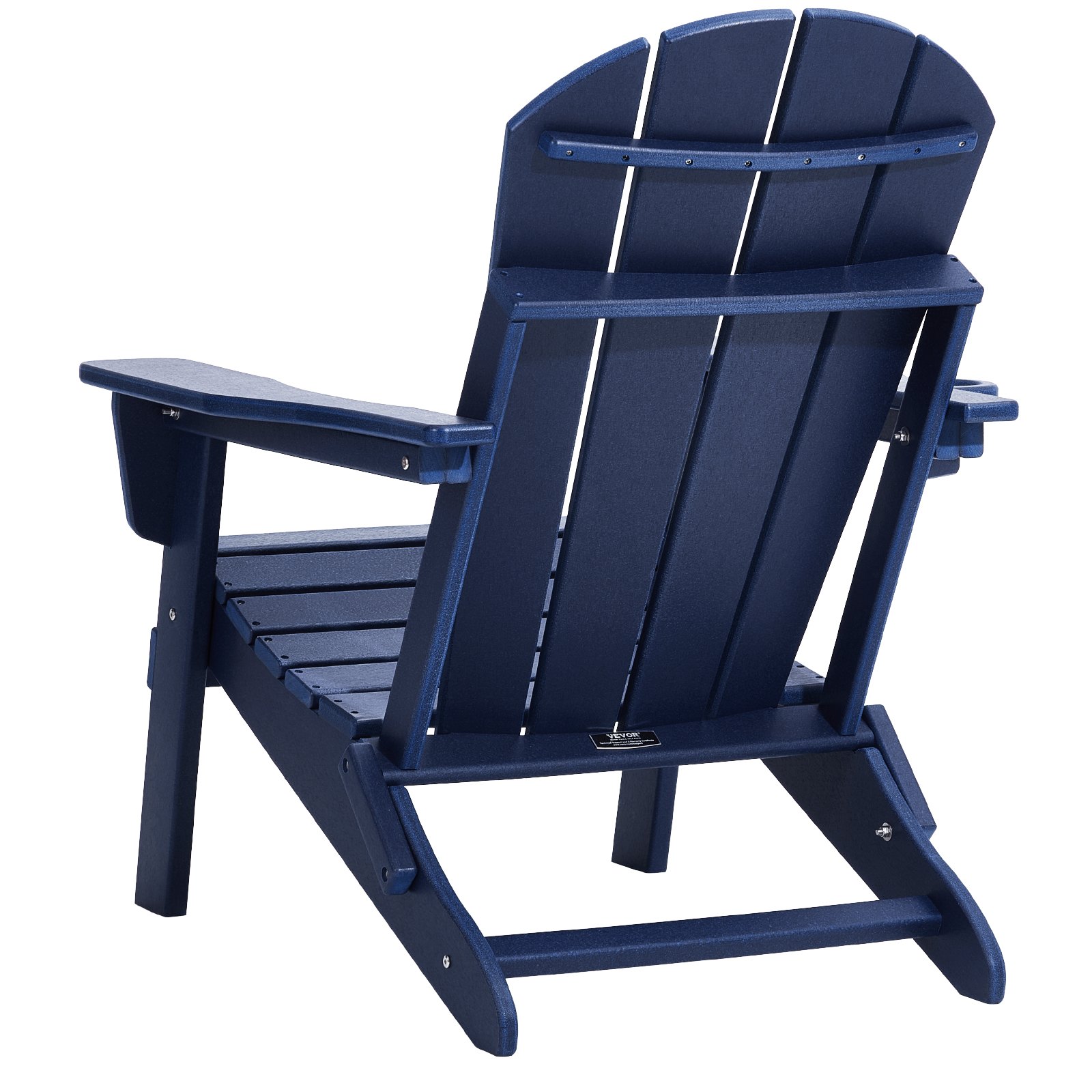 VEVOR Adirondack-Stuhl aus Kunststoff, 2er-Set, wetterfest, tragbar, klappbar, Feuerstellenstuhl, Adirondack-Terrassenstuhl für den Außenbereich mit Getränkehalter, mit entspannender Armlehne, ergonomisch, für Garten, Hinterhof, Marineblau