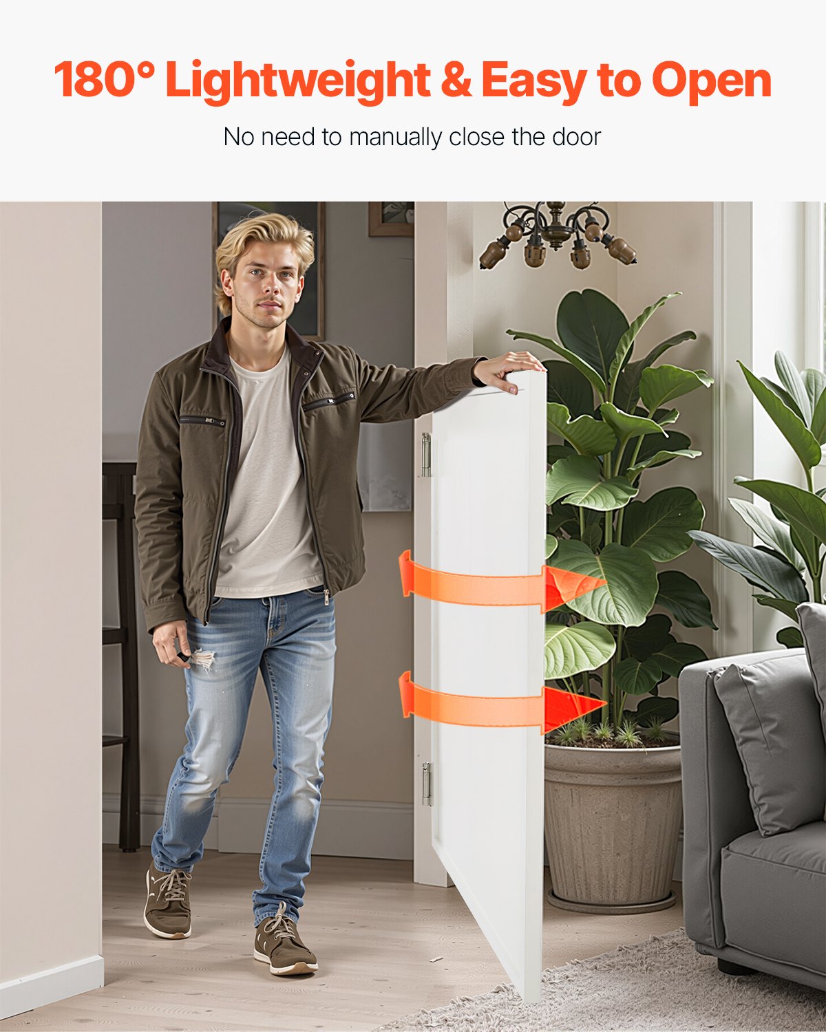 VEVOR Saloontüren, 805x1060x28 cm, einzelne Schwingtüren, quadratisches Design mit Scharnieren & Beschlagsatz, einfach zu installieren, für Flur, Küche, Bar, Cafés, Pub, Eingang, weiß