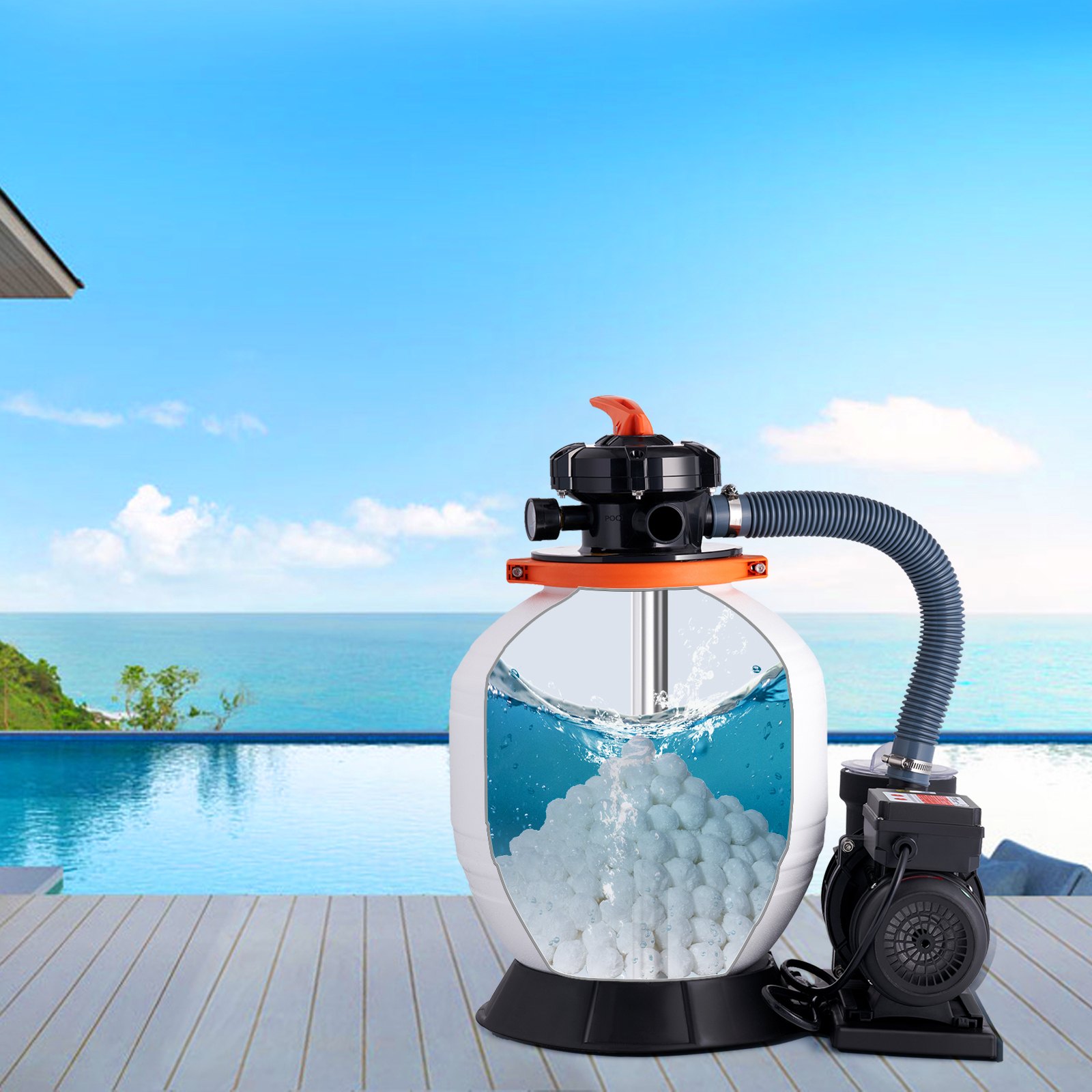 VEVOR Filter Balls für Sandfilter, 2,1 kg, Filterbälle ersetzen Pool-Filtersand, wiederverwendbare Filtermedienbälle aus Polyesterfaser mit Waschbeutel, für Schwimmbecken, Aufstellbecken, Aquarium