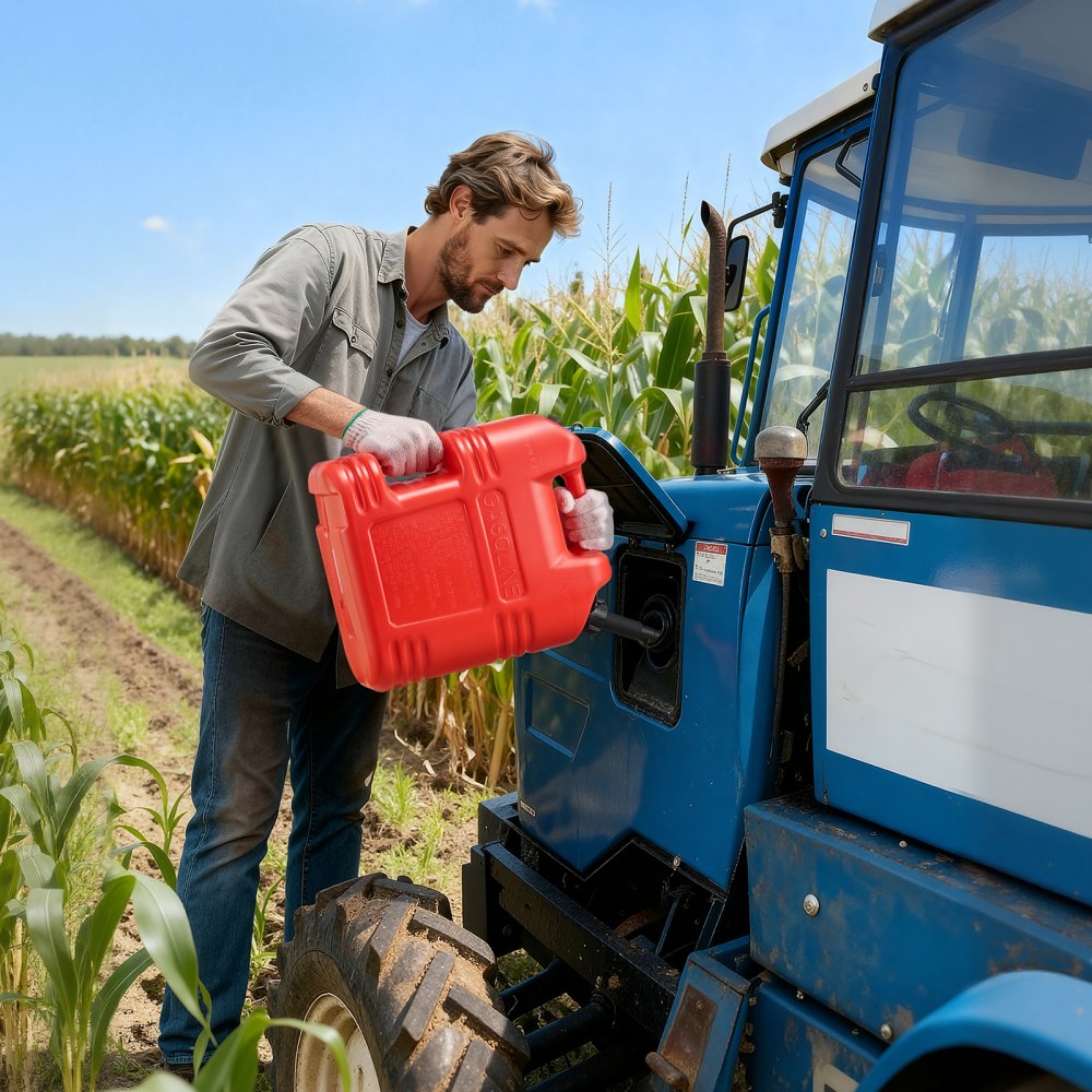 VEVOR Kraftstoffkanister, 19 L, Benzinkanister mit Ausguss & klarer Skala, max. Durchflussrate15 L/min, Flüssigkeitsbehälter für die meisten Autos, Motorräder, ATVs und UTVs, rot, 1 Stk.