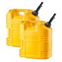 VEVOR Fuel Container, 19 L, Gas Tank with Spout & Clear Scale, 15 L/min Max Flow Rate, Secure & Leak-proof, Portable Flat Fluid Container for Most Cars Motorcycle SUV ATV UTV, Yellow, 2 Packs
