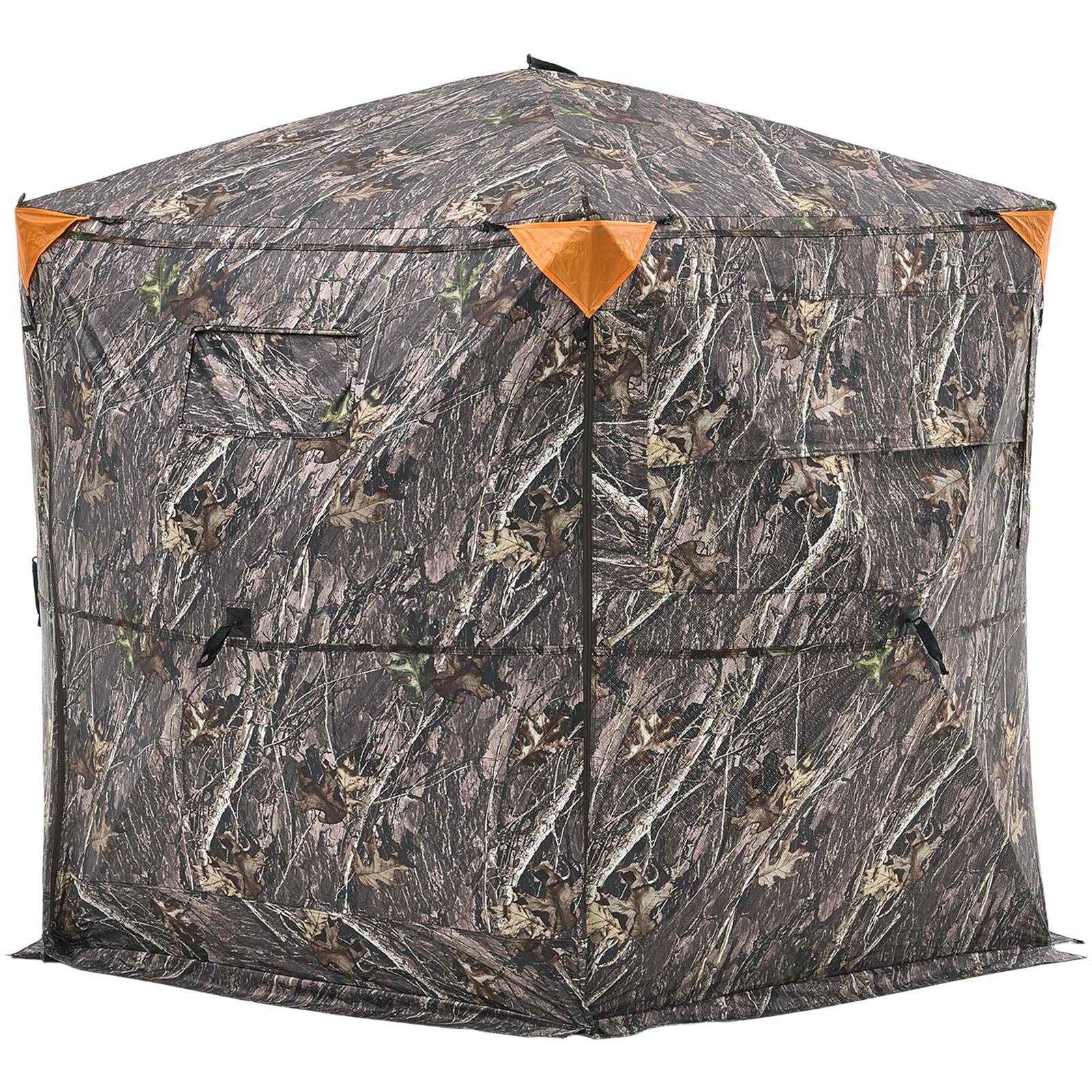 VEVOR Hunting Blind, 6-7 Person, 288 Degree 5 Side See-Through Ground Blinds with Carrying Bag, Portable Camouflage Tent, Durable Concealed Shelter with Silent Zipper Door and Window, for Turkey Deer