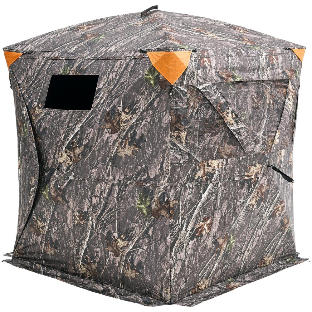 VEVOR Jagdzelt Jagdversteck Bodenzelt Pop-Up-Hirschversteck für 2–3 Personen zur Jagd mit Tragetasche, tragbares & belastbares Bodenversteck mit 3 horizontalen Fenstern 148 x 148 x 170 cm
