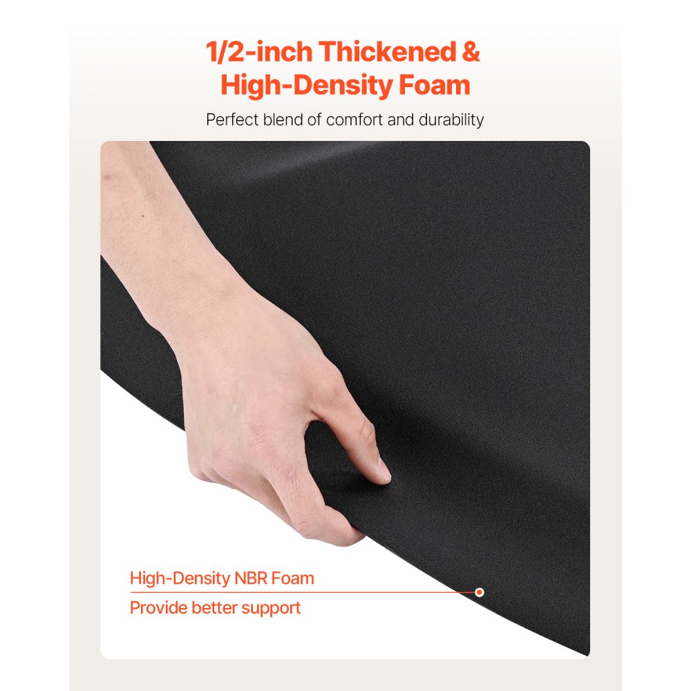 VEVOR Salonmatte für Friseure, 910x1520 mm, halbrunde Stehmatte, 13 mm dicke Anti-Ermüdungsmatte mit rundem Ausschnitt, leicht zu reinigender PVC-Oberfläche & abgeschrägten Kanten zum Stolpern