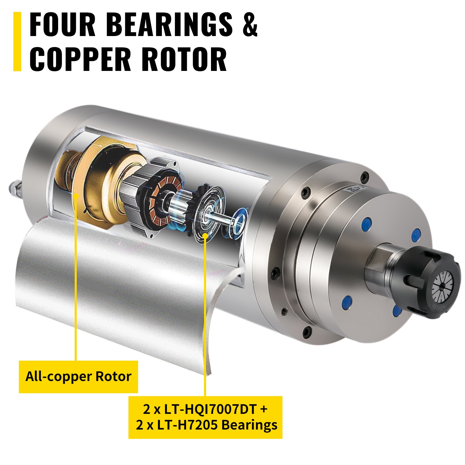 Vevor 5,5 Kw Spindle Fräse Spindel Wassergekühlte Fräsmotor Er25 24000 U / Min